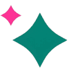 Newstead smiles logo star with green and pink color (#008566 and #ff3399)